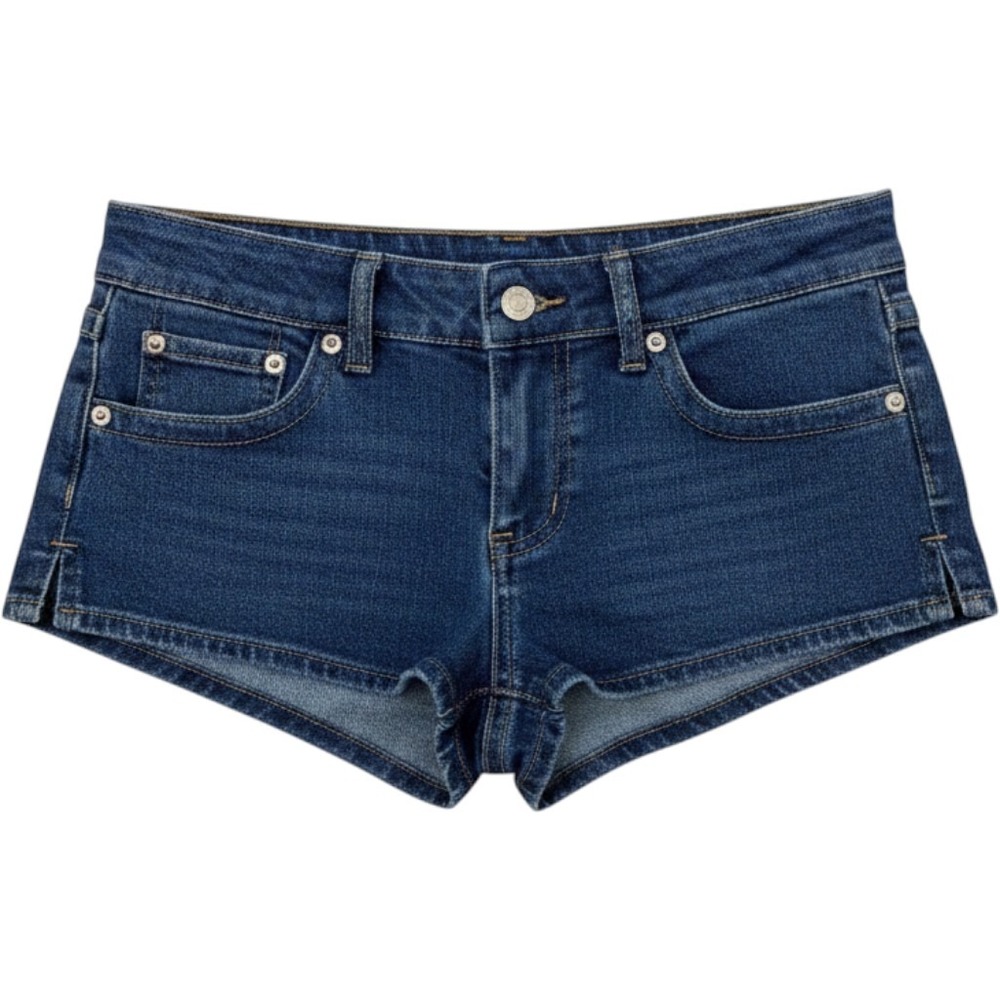Edikted Women Blue Wash Low Rise Denim Micro Shorts XS S19328_BLUE-WSH NEW